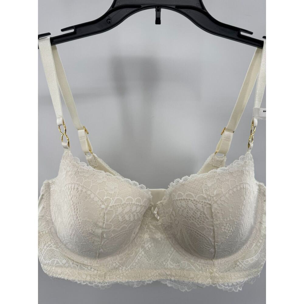 Aerie Womens Underwire Balconette Full Coverage Padded Bra Size 36D Ivory NWT